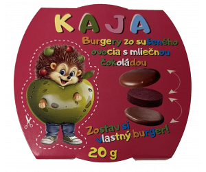 Burgery zo su&scaron;en&eacute;ho ovocia s mliečnou čokol&aacute;dou 20g